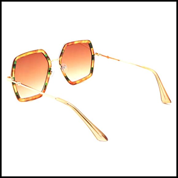 Large Hexagon Sunglasses, Oversized Geometric Design, UV400 Protection main image 7